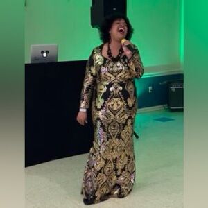 Plus Multicolor Floral Pattern Sequin Mermaid Prom Dress/ 2XL(16)